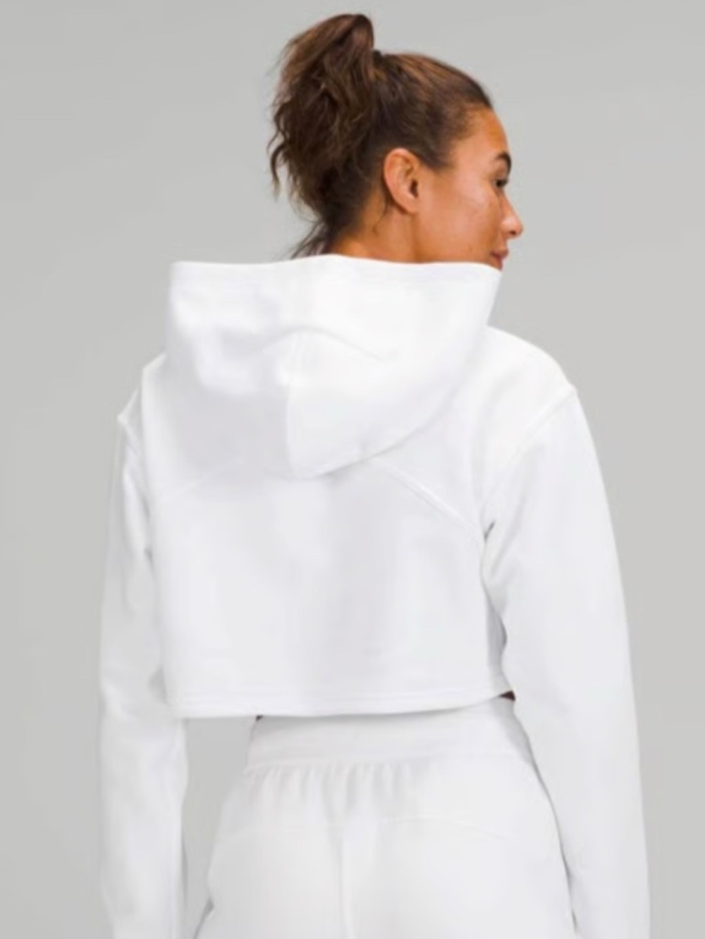 Lululemon All Yours Cropped Hoodie White